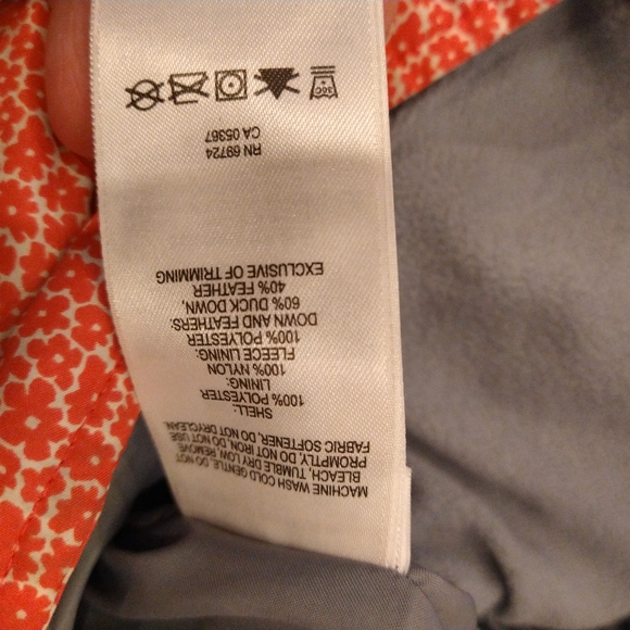 18-24m Columbia pink coral one piece puffer jacket with flowers not perfect - Picture 13 of 13